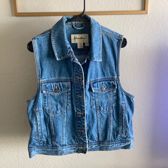 Vintage Denim Vest- Eddie Bauer - Picture 1 of 6